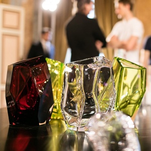 LASVIT váza Crystal Rock malá modrá