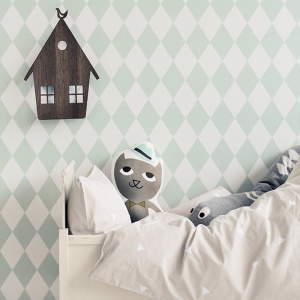 FERM LIVING tapeta Harlequin šedá