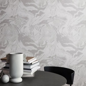FERM LIVING tapeta Marble světle šedá