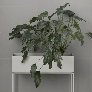 FERM LIVING květináč se stojanem Plant Box světle šedý