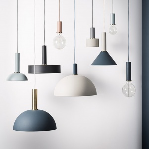 FERM LIVING stínidlo k závěsnému svítidlu Collect Dome Shade světle šedé