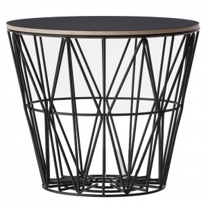 FERM LIVING podnož stolku Wire Basket malá černá