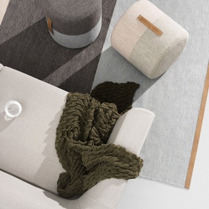 DESIGN HOUSE STOCKHOLM pléd Curly Throw tmavě modrý