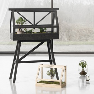 DESIGN HOUSE STOCKHOLM domácí skleník Greenhouse Mini tmavě šedý
