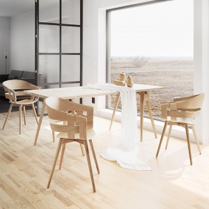 DESIGN HOUSE STOCKHOLM židle Wick chair s dřevěným podnožím černá