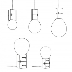 LASVIT stolní lampa Moulds střední amber