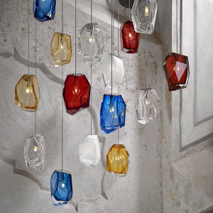 závěsné svítidlo Crystal Rock červené