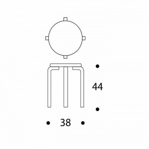 ARTEK stolička Stool E60 žlutá/přírodní