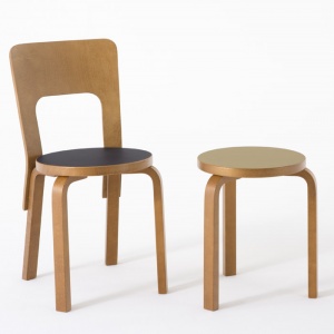 ARTEK židle Chair 66 černá/přírodní