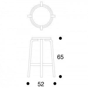 ARTEK barová stolička High stool 64 černá