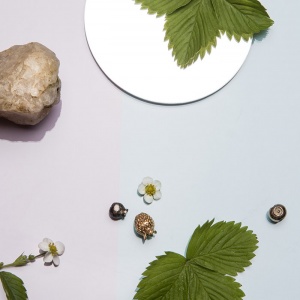NASTASSIA ALEINIKAVA náušnice Scandinavian Forest pozlacené