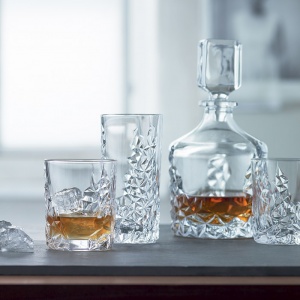 NACHTMANN láhev s uzávěrem a sklenice na whisky Sculpture