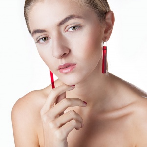 KATEŘINA REICHOVÁ náušnice LINET šedo modré