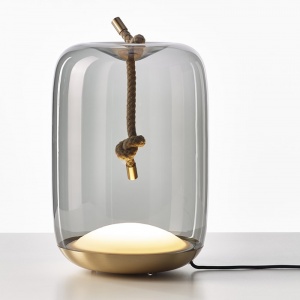 BROKIS stolní lampa Knot Cilindro kouřově hnědá