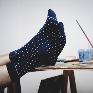 V PÁRU ponožky Navy Dotty vel. L