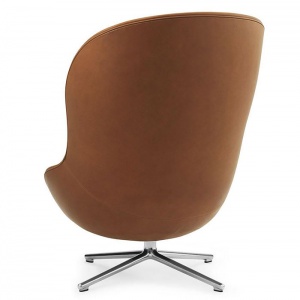 NORMANN COPENHAGEN podnožka a křeslo Hyg Swivel and Tilt  v prémiové kůži Brandy