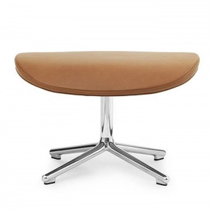 NORMANN COPENHAGEN podnožka a křeslo Hyg Swivel and Tilt  v prémiové kůži Brandy
