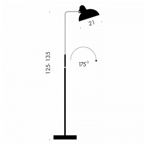 FRITZ HANSEN stojací lampa Kaiser Idell Luxus bílá lesklá