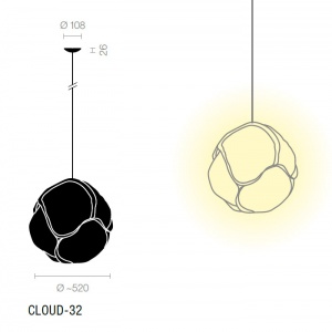 BELUX závěsné svítidlo Cloud 52 cm