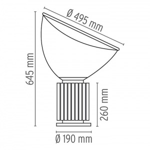 FLOS stolní lampa Taccia černá velká