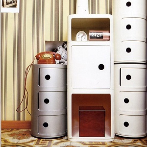 KARTELL kontejner Componibili se třemi přihrádkami bílý