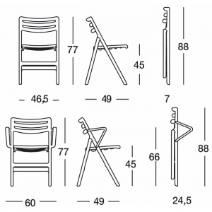 MAGIS židle Folding Air-Chair s područkami bílá