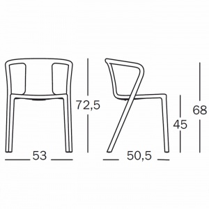 MAGIS židle Air-Armchair s područkami oranžová