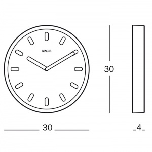 MAGIS nástěnné hodiny Tempo šedé