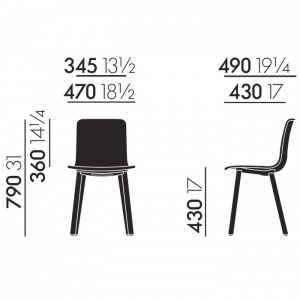 VITRA židle HAL Wood hnědá