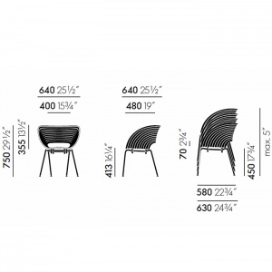 VITRA židle Tom Vac černá