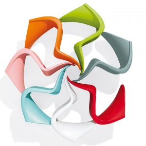 VITRA židlička Panton Junior tmavě červená
