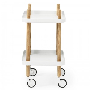 NORMANN COPENHAGEN stolek na kolečkách Block bílý přírodní
