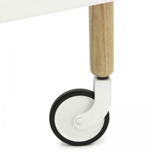 NORMANN COPENHAGEN stolek na kolečkách Block bílý přírodní