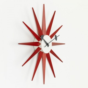 VITRA nástěnné hodiny Sunburst Clock červená