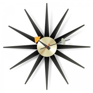nástěnné hodiny Sunburst Clock černé