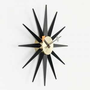 nástěnné hodiny Sunburst Clock černé