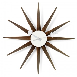 nástěnné hodiny Sunburst Clock ořech - z expozice