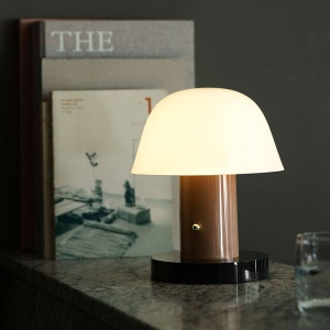 přenosná stolní lampa Setago JH27 hnědá/tmavě zelená