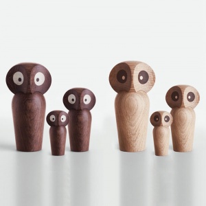 ARCHITECTMADE dekorativní sova Owl malá kouřová